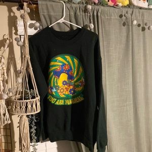 Dark green mushroom earthbound crewneck